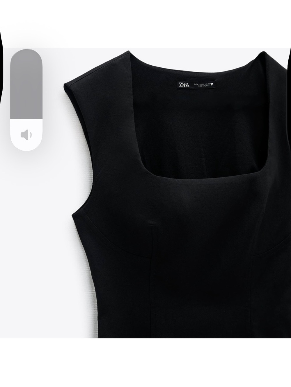 Zara Black Square Neck Bodycon Mini Dress - Picture 5 of 10